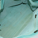 CHANEL Tote Bag Lamb Skin Turquoise Blue CC Auth BA7754-16