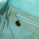 CHANEL Tote Bag Lamb Skin Turquoise Blue CC Auth BA7754-19