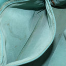 CHANEL Tote Bag Lamb Skin Turquoise Blue CC Auth BA7754-21