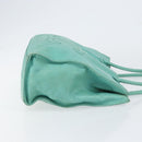 CHANEL Tote Bag Lamb Skin Turquoise Blue CC Auth BA7754-4