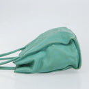 CHANEL Tote Bag Lamb Skin Turquoise Blue CC Auth BA7754-5