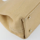 CHANEL Tote Bag Caviar Skin Beige Gold CC Auth BA7755-11