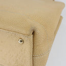 CHANEL Tote Bag Caviar Skin Beige Gold CC Auth BA7755-12