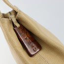 CHANEL Tote Bag Caviar Skin Beige Gold CC Auth BA7755-14