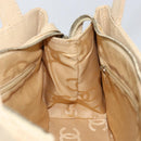 CHANEL Tote Bag Caviar Skin Beige Gold CC Auth BA7755-17