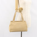 CHANEL Tote Bag Caviar Skin Beige Gold CC Auth BA7755-24