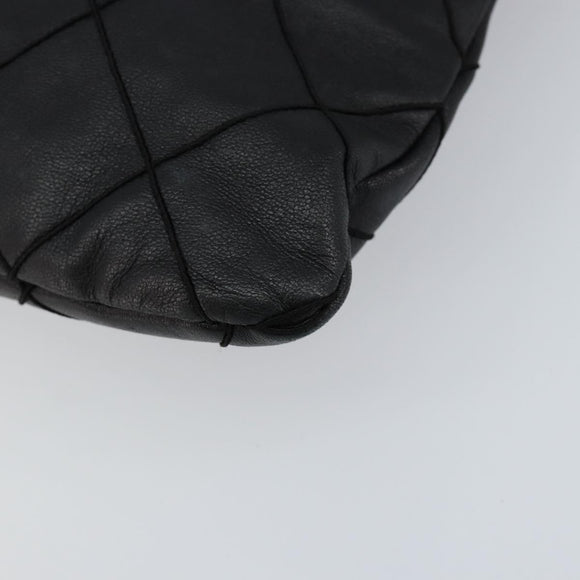 CHANEL Matelasse Chain Shoulder Bag Lamb Skin Black Gold CC Auth BA7756