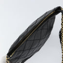 CHANEL Matelasse Chain Shoulder Bag Lamb Skin Black Gold CC Auth BA7756-6