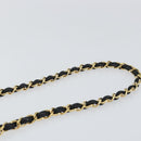 CHANEL Matelasse Chain Shoulder Bag Lamb Skin Black Gold CC Auth BA7756-14