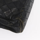 CHANEL Matelasse Chain Shoulder Bag Lamb Skin Black Gold CC Auth BA7757-16