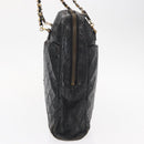 CHANEL Matelasse Chain Shoulder Bag Lamb Skin Black Gold CC Auth BA7757-3