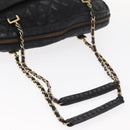 CHANEL Matelasse Chain Shoulder Bag Lamb Skin Black Gold CC Auth BA7757-7
