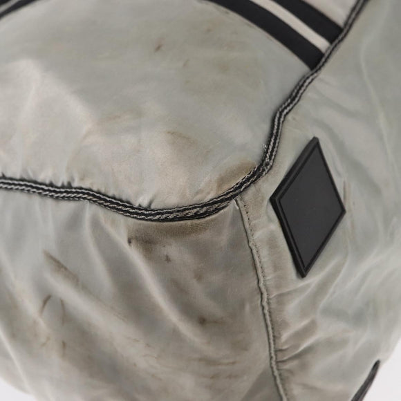 CHANEL Sports Line Boston Bag Nylon Silver CC Auth BA7758