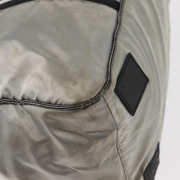 CHANEL Sports Line Boston Bag Nylon Silver CC Auth BA7758