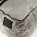 CHANEL Sports Line Boston Bag Nylon Silver CC Auth BA7758-17