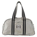 CHANEL Sports Line Boston Bag Nylon Silver CC Auth BA7758-13