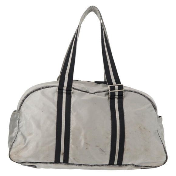 CHANEL Sports Line Boston Bag Nylon Silver CC Auth BA7758