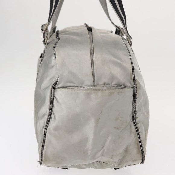 CHANEL Sports Line Boston Bag Nylon Silver CC Auth BA7758