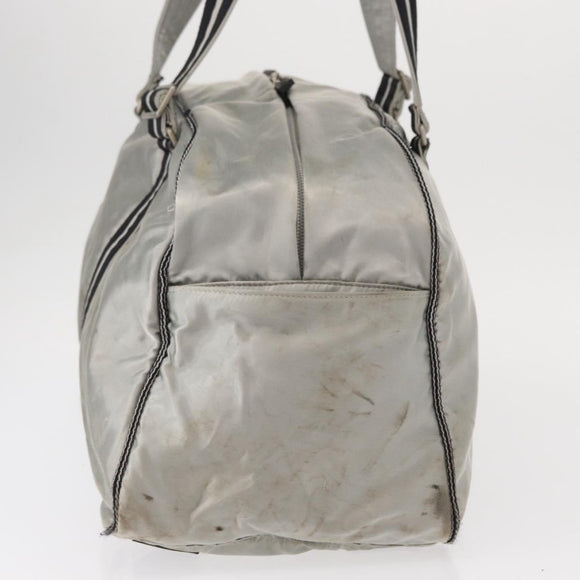 CHANEL Sports Line Boston Bag Nylon Silver CC Auth BA7758