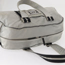 CHANEL Sports Line Boston Bag Nylon Silver CC Auth BA7758-7