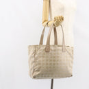 CHANEL New Travel Line Tote Bag Nylon Beige Gold CC Auth BA7759-22