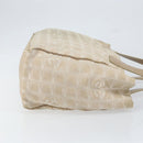 CHANEL New Travel Line Tote Bag Nylon Beige Gold CC Auth BA7759-3