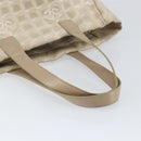 CHANEL New Travel Line Tote Bag Nylon Beige Gold CC Auth BA7759-7