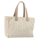 CHANEL New Travel Line Tote Bag Nylon Beige Gold CC Auth BA7760-1