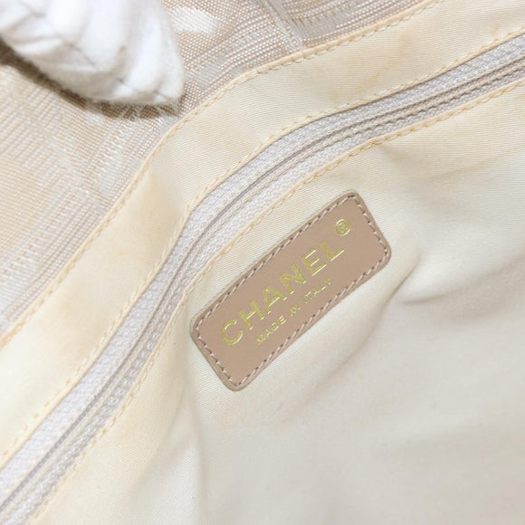 CHANEL New Travel Line Tote Bag Nylon Beige Gold CC Auth BA7760