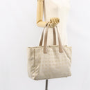 CHANEL New Travel Line Tote Bag Nylon Beige Gold CC Auth BA7760-23