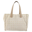 CHANEL New Travel Line Tote Bag Nylon Beige Gold CC Auth BA7760-2