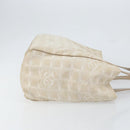 CHANEL New Travel Line Tote Bag Nylon Beige Gold CC Auth BA7760-3