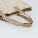 CHANEL New Travel Line Tote Bag Nylon Beige Gold CC Auth BA7760-7