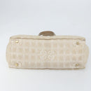 CHANEL New Travel Line Tote Bag Nylon Beige Gold CC Auth BA7760-5