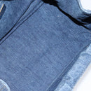 PRADA Canapa MM Hand Bag Denim Blue Gold Auth BA7761-10