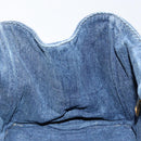 PRADA Canapa MM Hand Bag Denim Blue Gold Auth BA7761-19