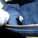 PRADA Canapa MM Hand Bag Denim Blue Gold Auth BA7761-11