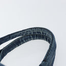 PRADA Canapa MM Hand Bag Denim Blue Gold Auth BA7761-8