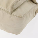 PRADA Shoulder Bag Nylon Beige Silver Auth BA7762-16