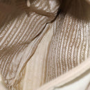 PRADA Shoulder Bag Nylon Beige Silver Auth BA7762-11