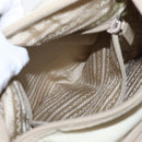 PRADA Shoulder Bag Nylon Beige Silver Auth BA7762-26