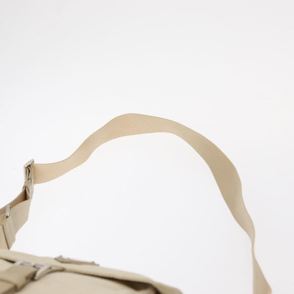 PRADA Shoulder Bag Nylon Beige Silver Auth BA7762