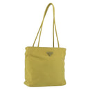 PRADA Shoulder Bag Nylon Yellow Silver Auth BA7763-1