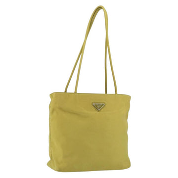 PRADA Shoulder Bag Nylon Yellow Silver Auth BA7763