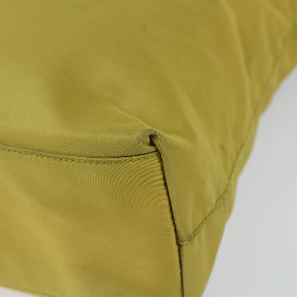 PRADA Shoulder Bag Nylon Yellow Silver Auth BA7763