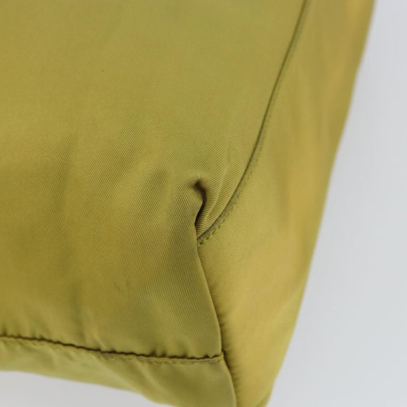 PRADA Shoulder Bag Nylon Yellow Silver Auth BA7763