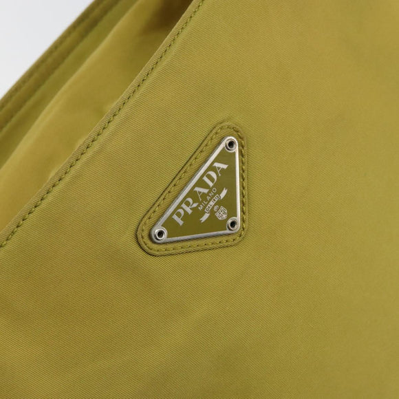 PRADA Shoulder Bag Nylon Yellow Silver Auth BA7763