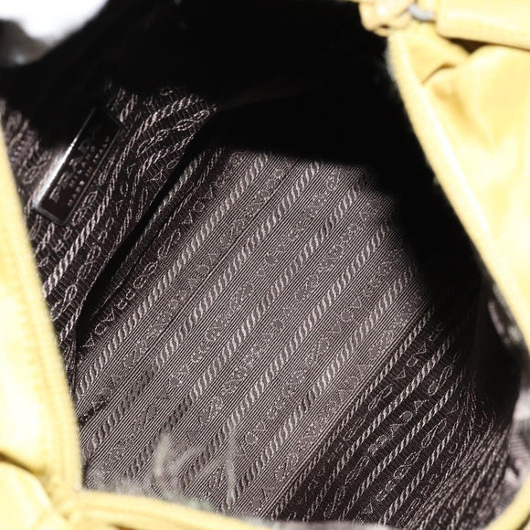 PRADA Shoulder Bag Nylon Yellow Silver Auth BA7763