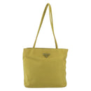 PRADA Shoulder Bag Nylon Yellow Silver Auth BA7763-13
