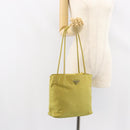 PRADA Shoulder Bag Nylon Yellow Silver Auth BA7763-25